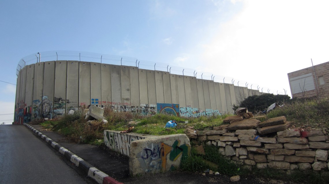 A part of the West Bank barrier in Bethlehem