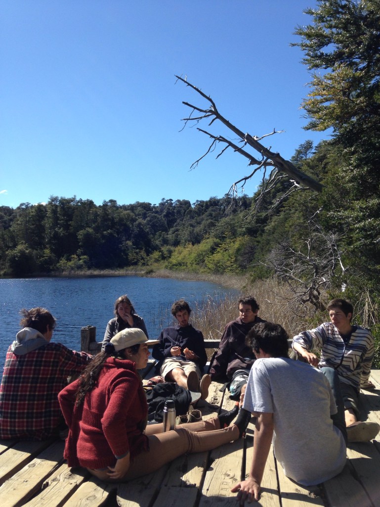 Argentinians having mate by on of Bariloche's many lakes